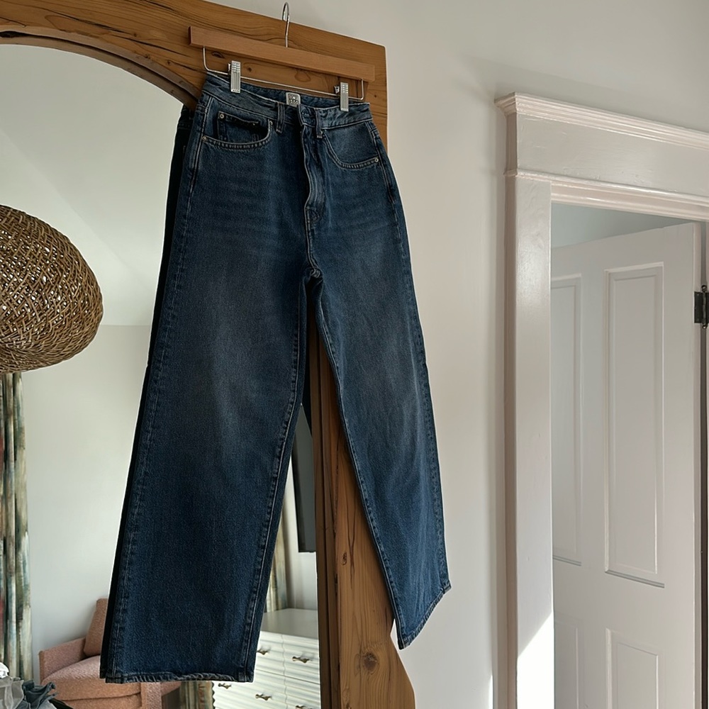 Toteme Dark Blue Flare & Wide Leg Jeans